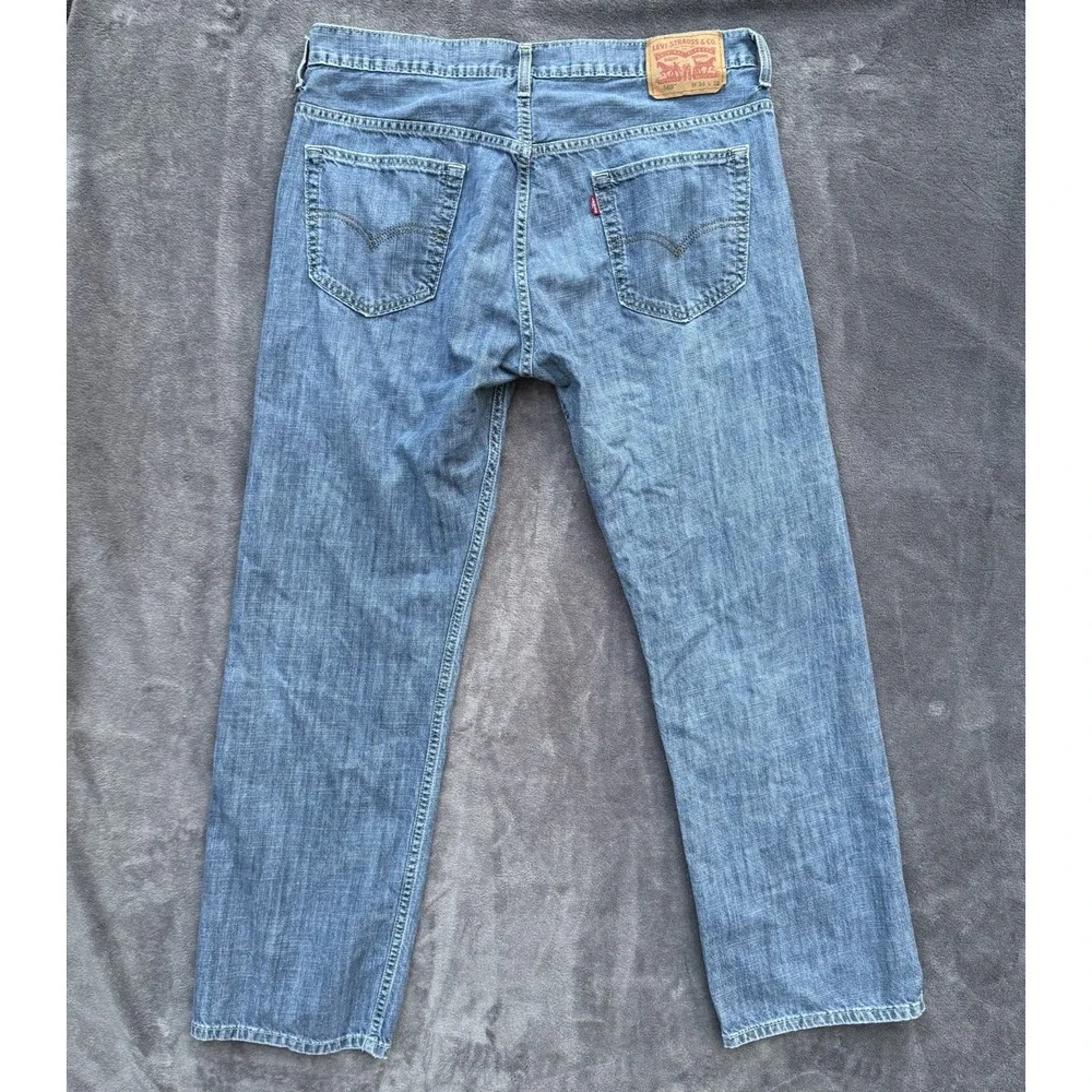 Levis Men 569 Jeans Loose Straight 34X32 Medium Wash Blue Denim Pants